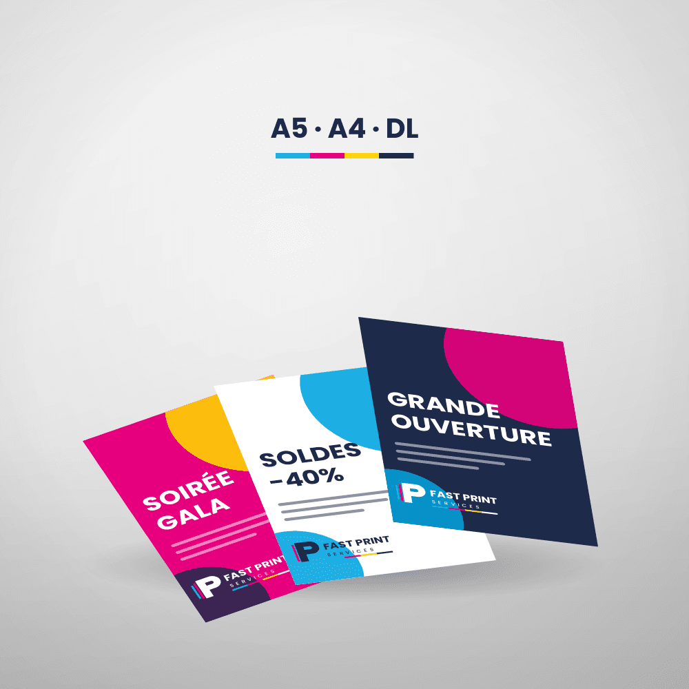 Flyers aux formats A5, A4 et DL
