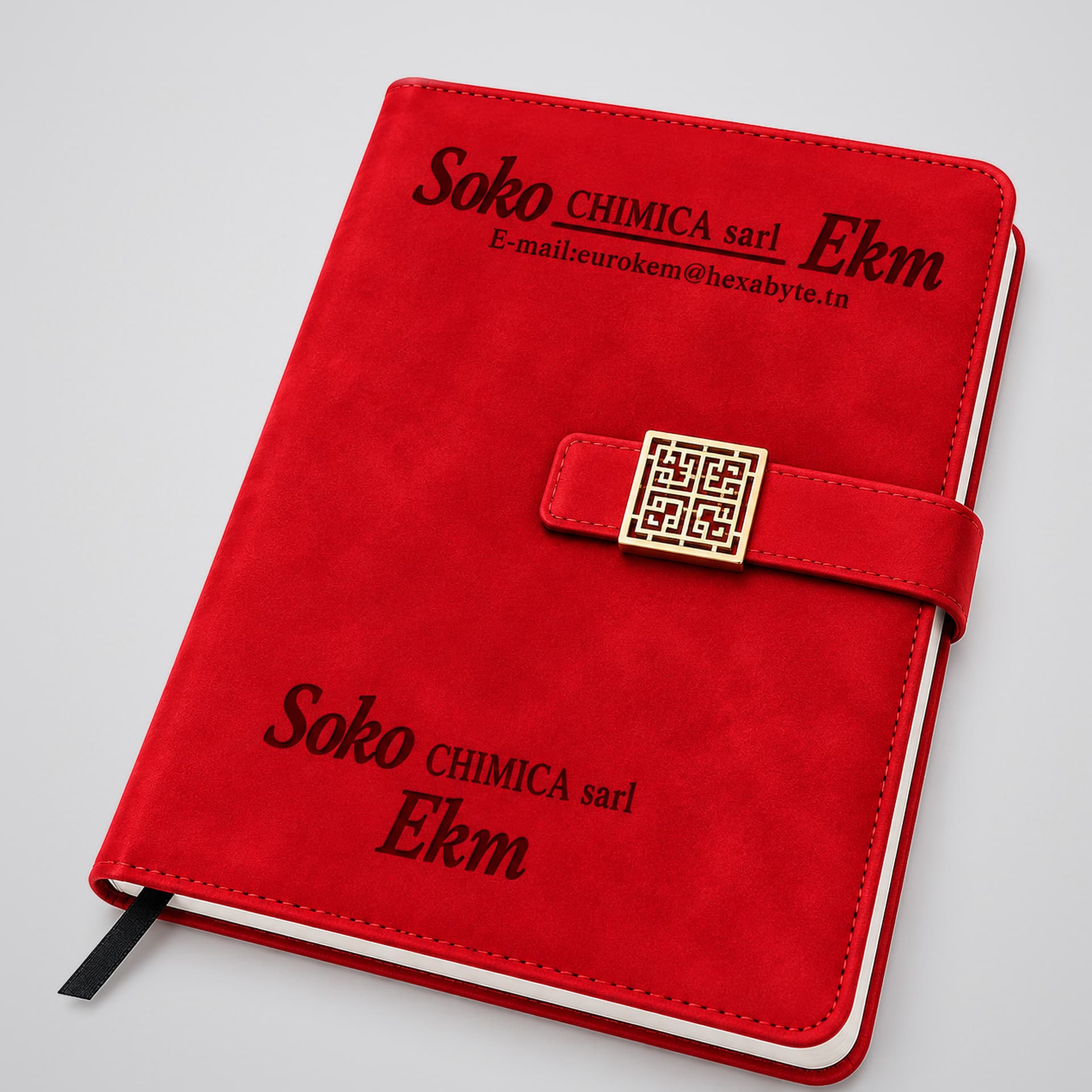 Carnet rouge personnalisé par marquage