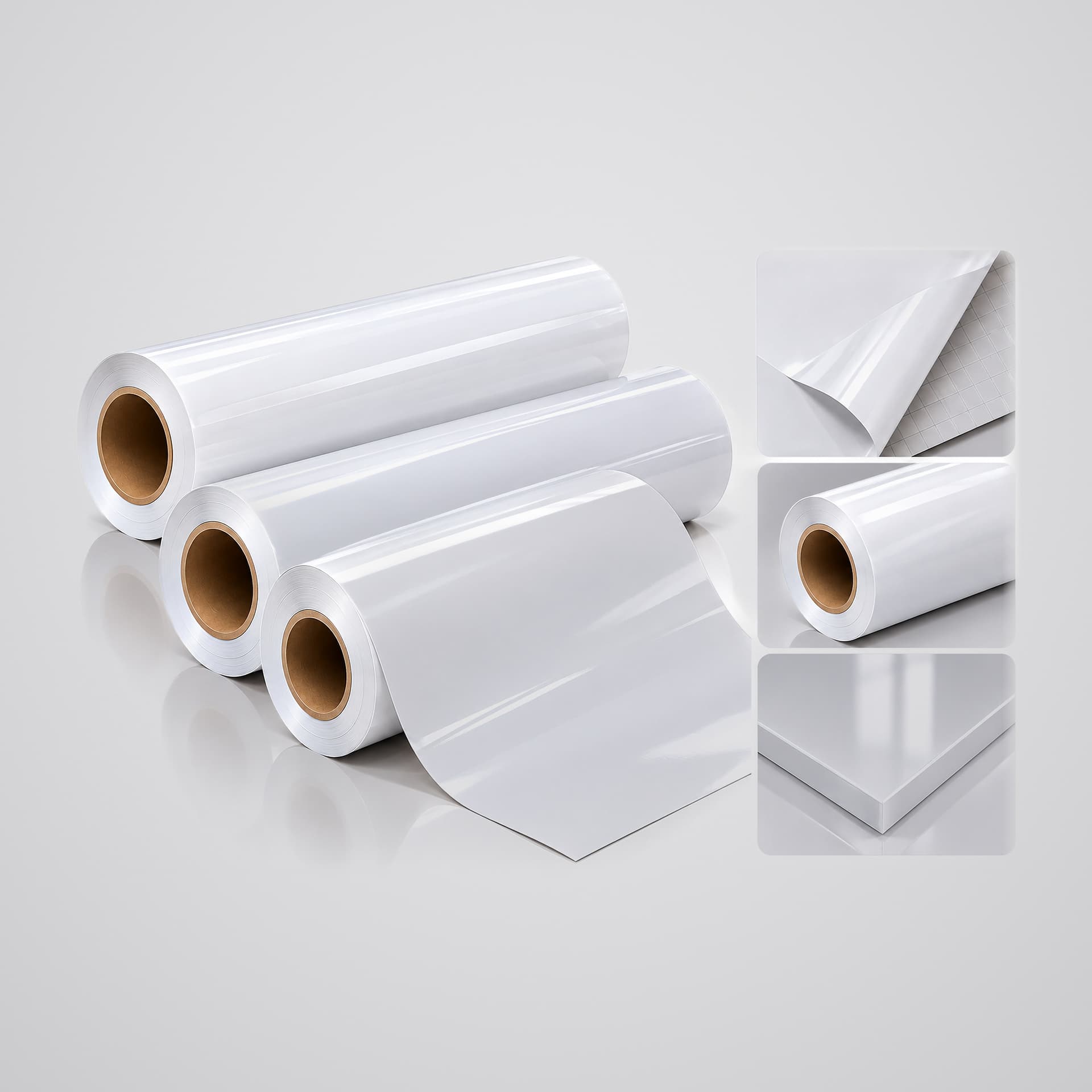 Rouleaux de vinyle blanc