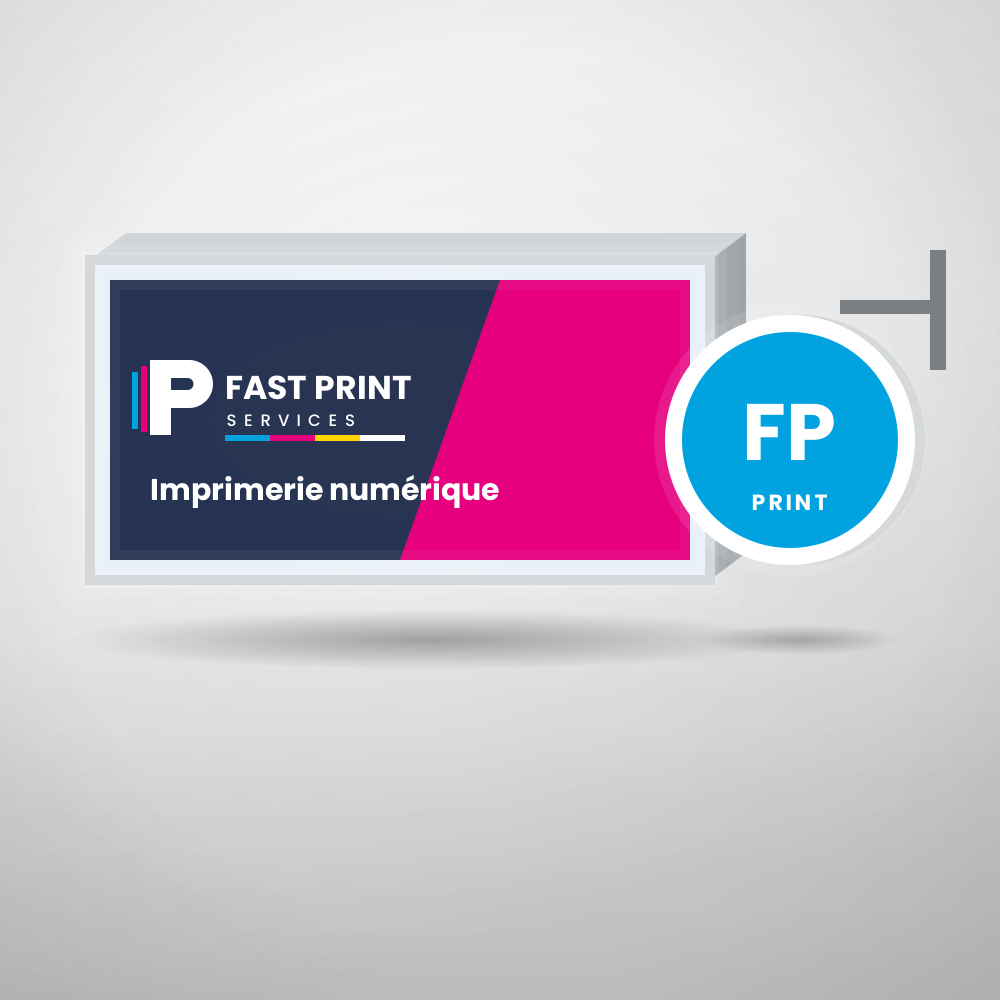 Caisson lumineux et enseigne drapeau double face