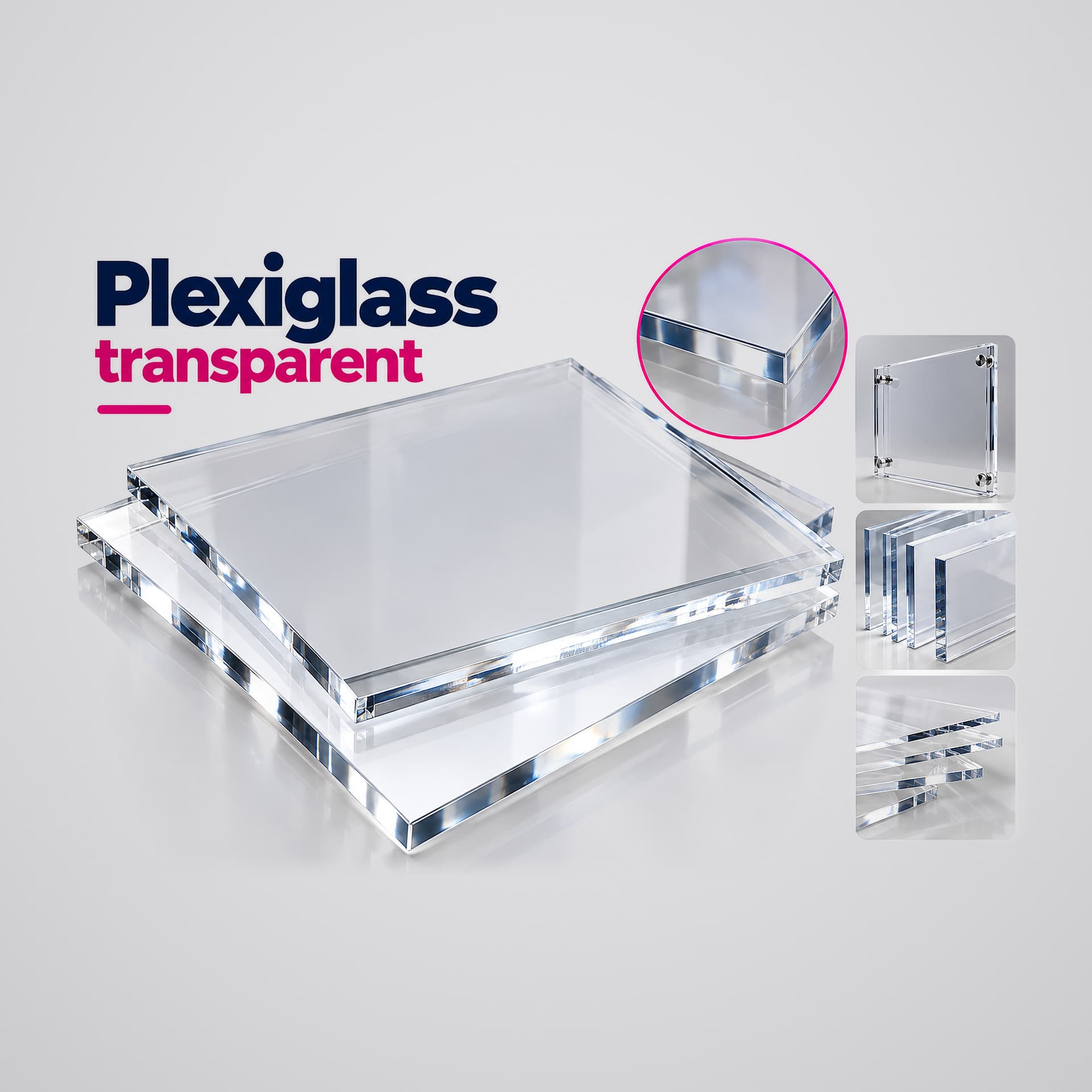 Plaques de plexiglass transparent