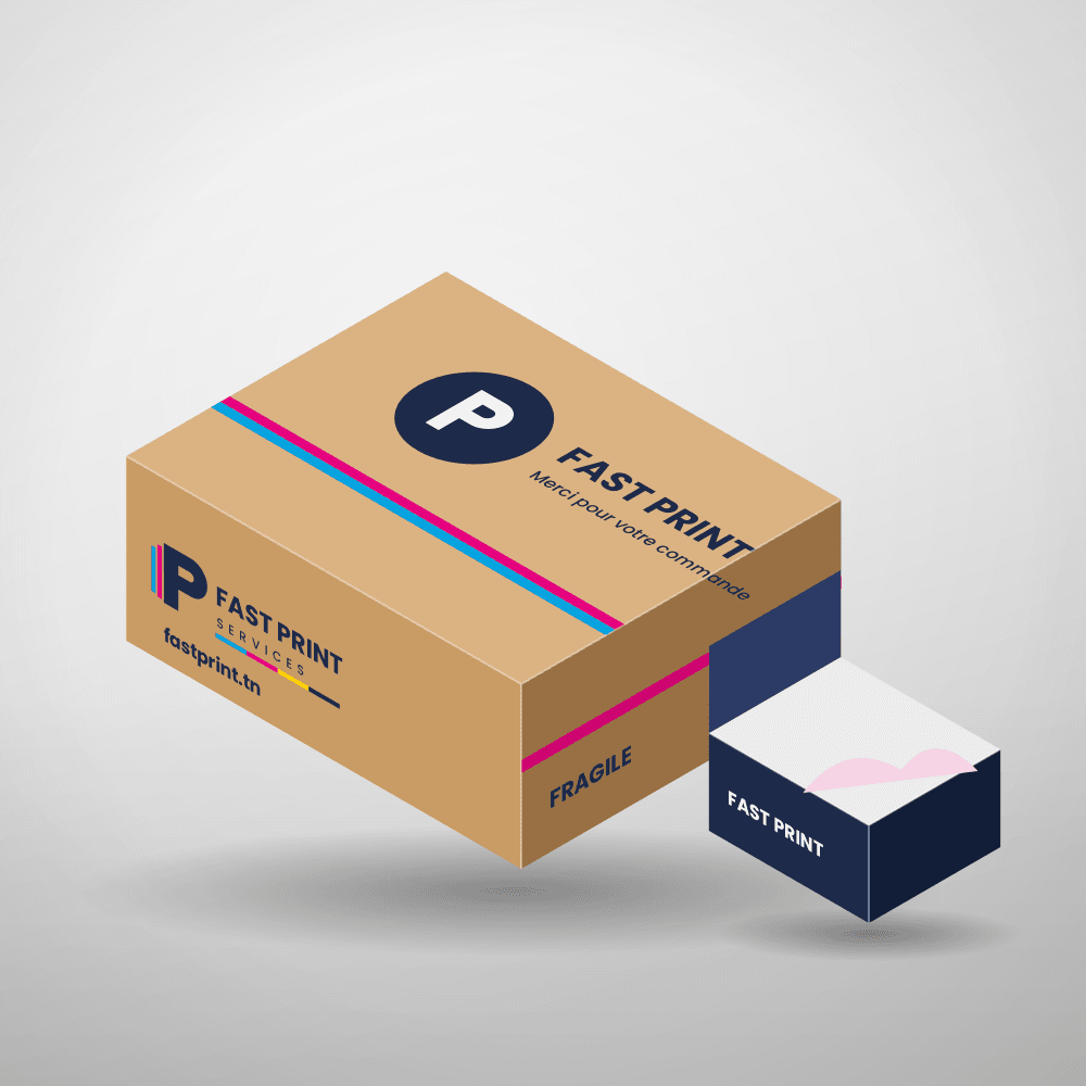 Carton d’expédition en carton ondulé imprimé à votre logo
