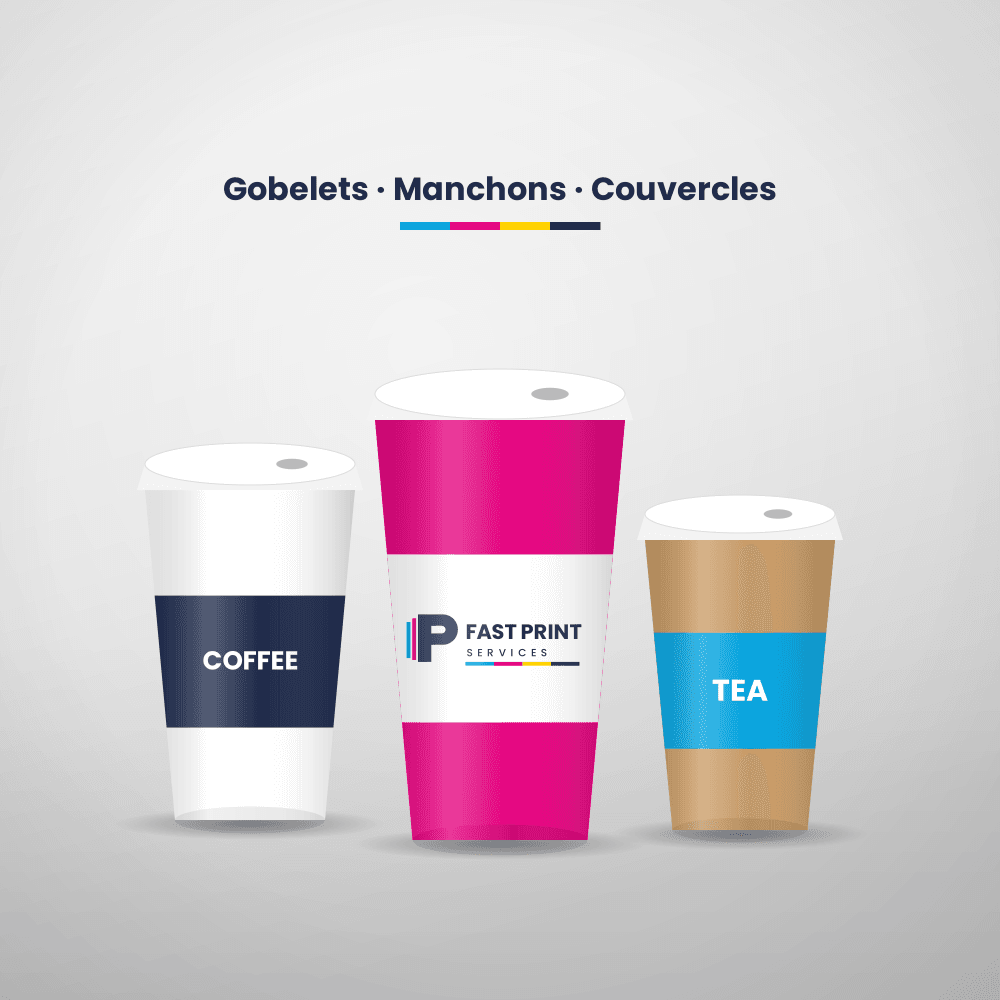 Gobelets, manchons et couvercles personnalisés pour café et thé