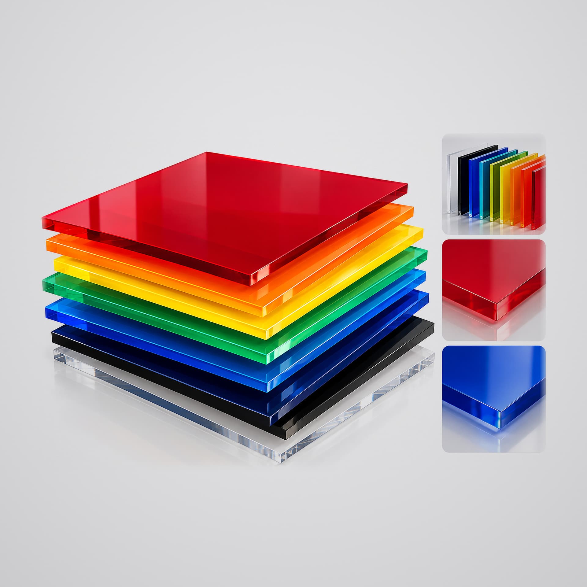 Plaques de plexiglass de couleur