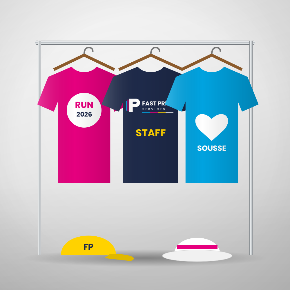 T-shirts et casquettes pour événements, équipes et associations