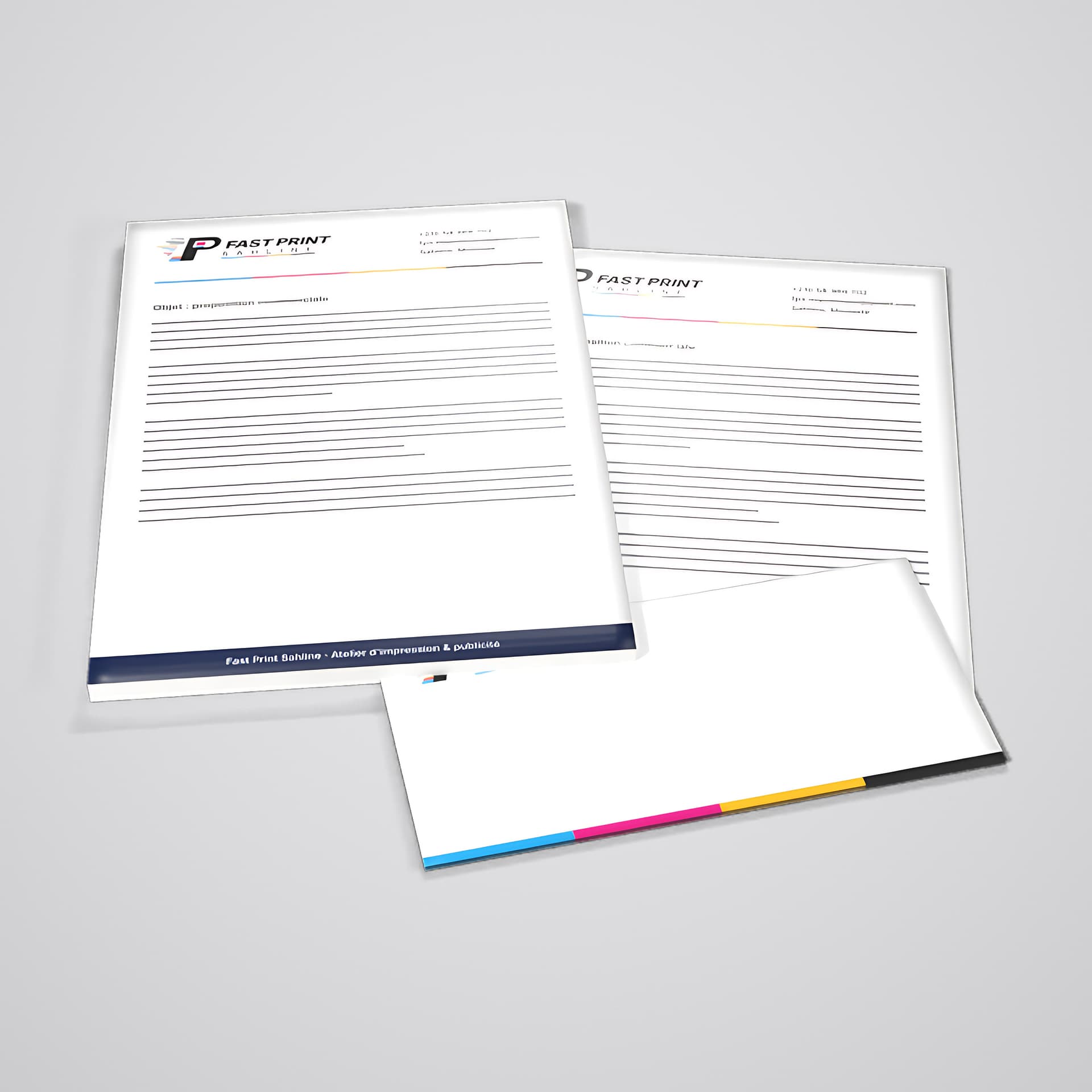 Papier à en-tête et enveloppe Fast Print Sahline