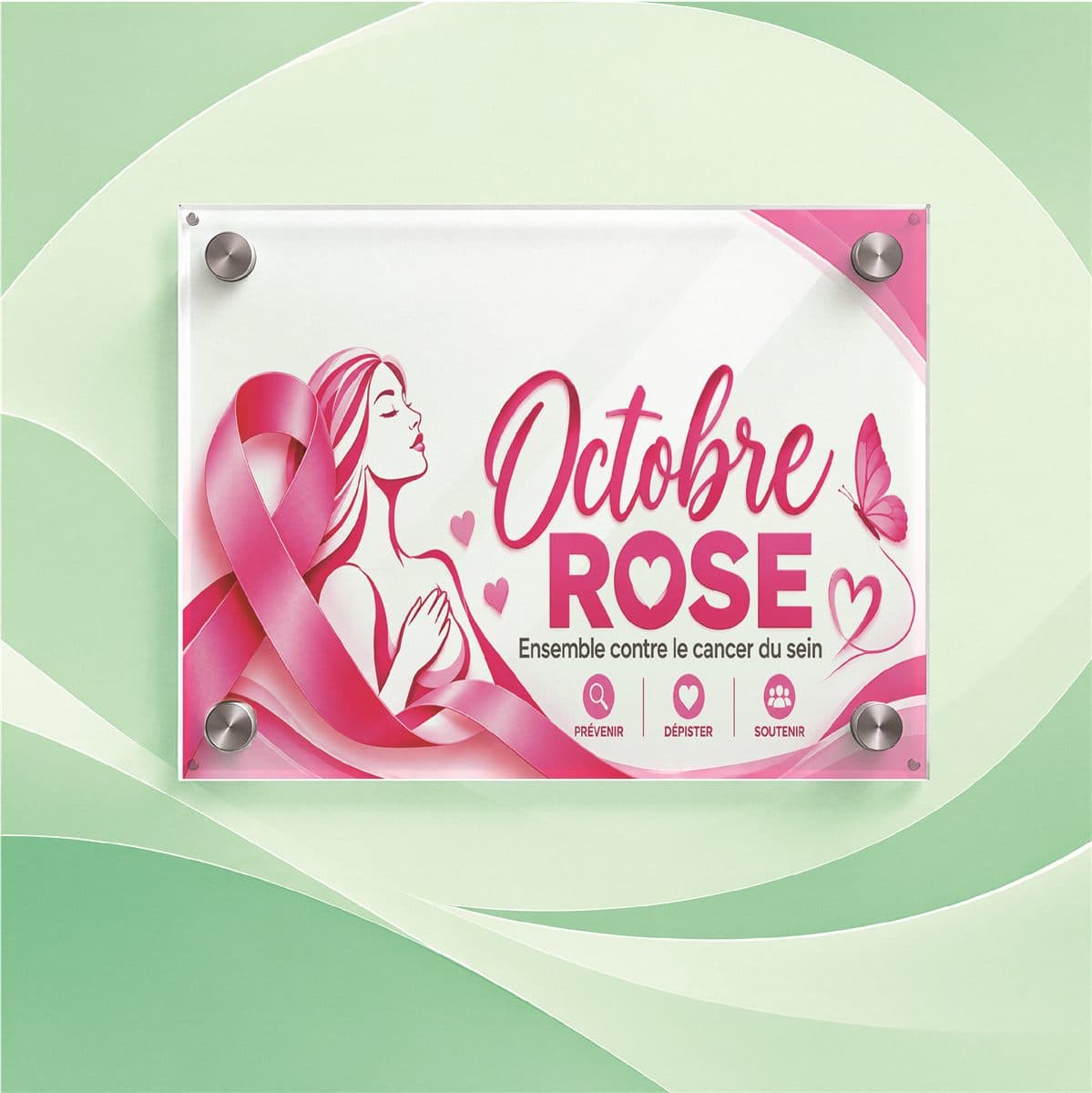 Plaque de sensibilisation Octobre Rose